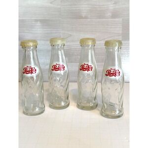 Vintage Pepsi Cola Salt Pepper Shakers Set of 4 Glass Advertising Novelty Retro
